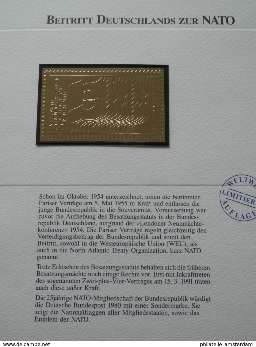 Germany Federal Republic 1947-1991: Rarities in limited 99.8% fine gold edition