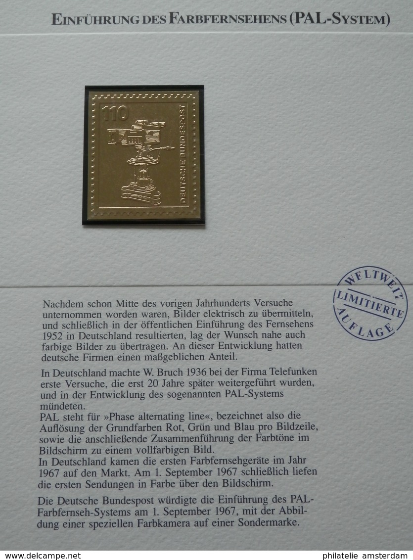 Germany Federal Republic 1947-1991: Rarities in limited 99.8% fine gold edition