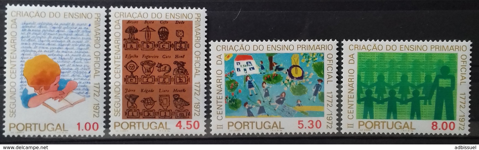 PORTUGAL N° 1196 à 1199 COTE 8,50 € NEUFS ** MNH ENSEIGNEMENT PRIMAIRE 1973 - Unused Stamps