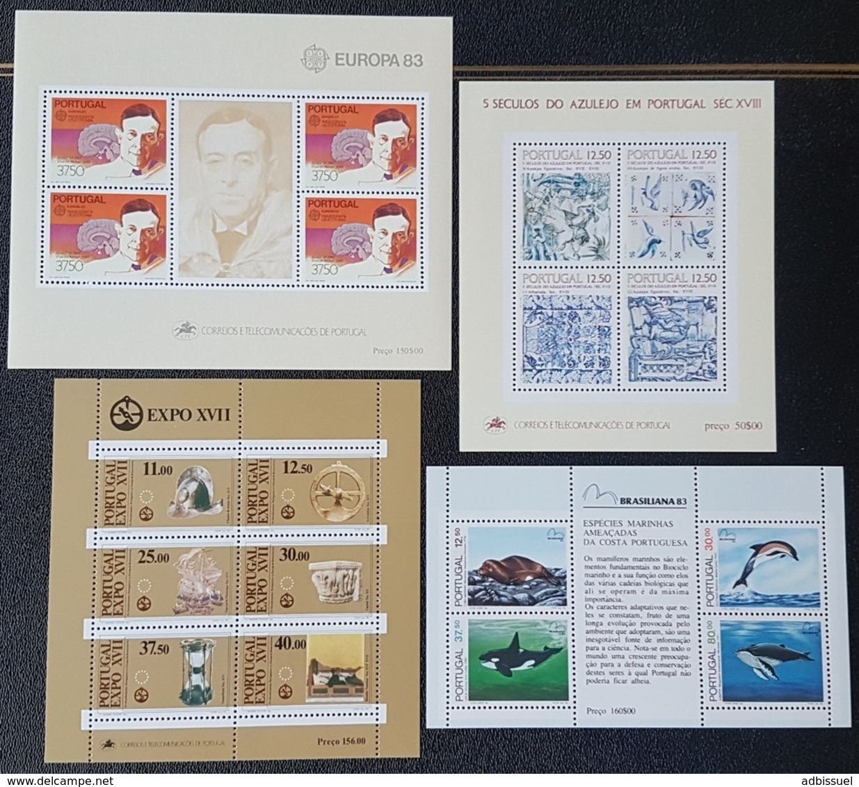 PORTUGAL 1983 Cote 50 € BLOCS FEUILLETS N° 40 à 43 NEUFS ** MNH. TB - Blocks & Sheetlets