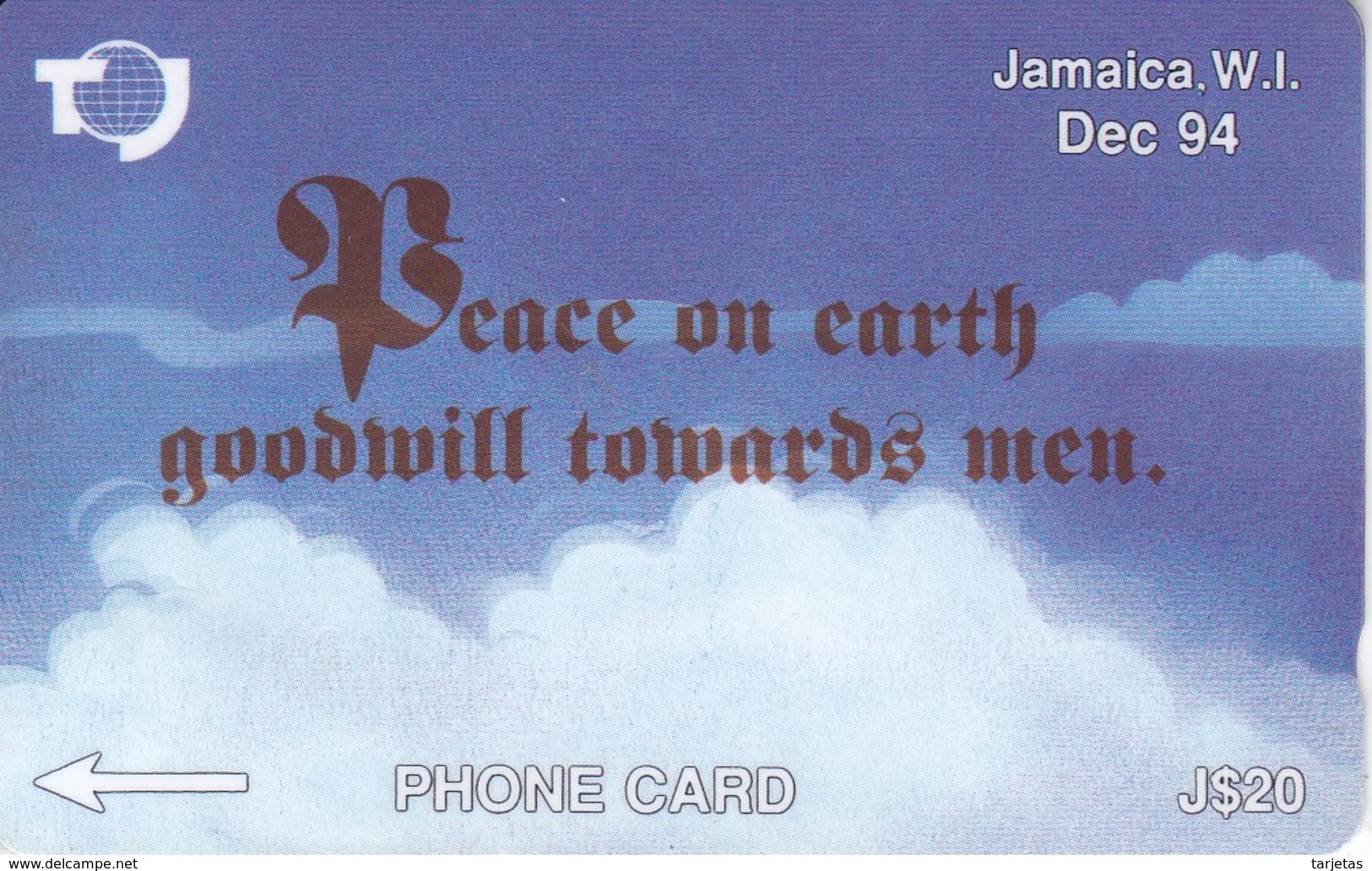 19JAMC - TARJETA DE JAMAICA DE PEACE ON EARTH - Jamaica