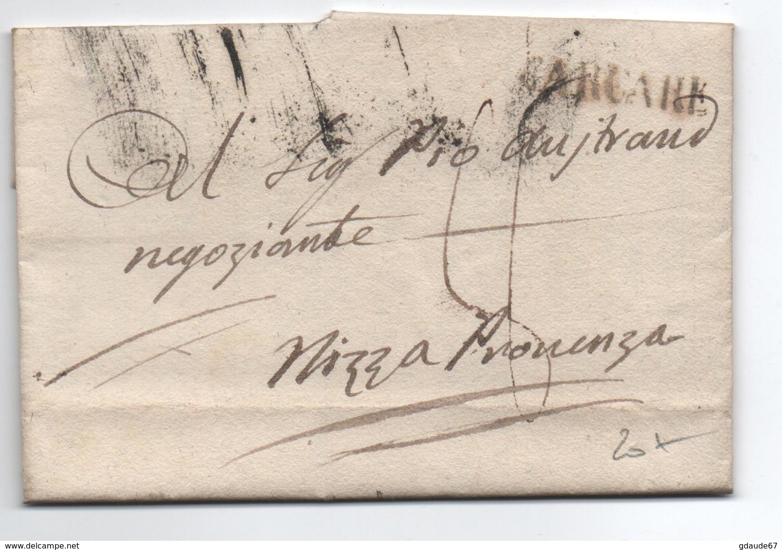 1838 - LETTRE De CARCARE Pour NICE - ...-1850 Préphilatélie