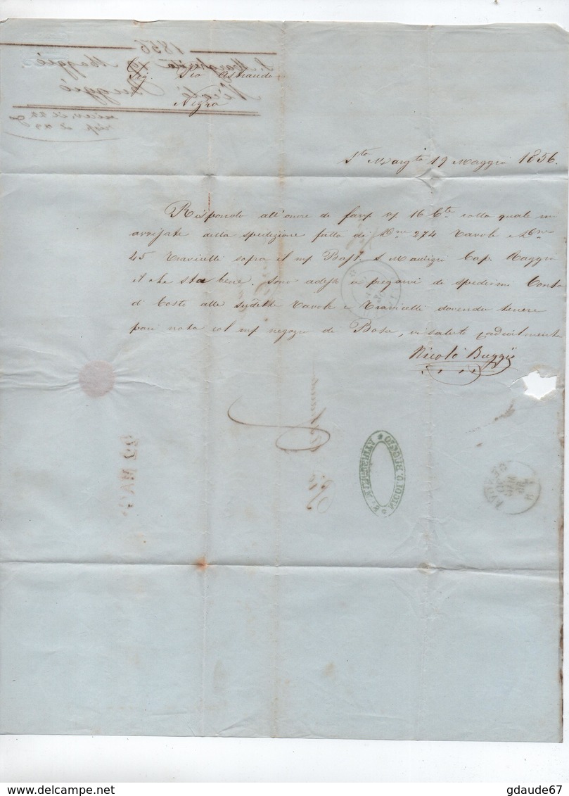 1856 - LETTRE De RAPALLO Avec CACHET SARDE Pour NICE - CACHET SARDE - Sardinia