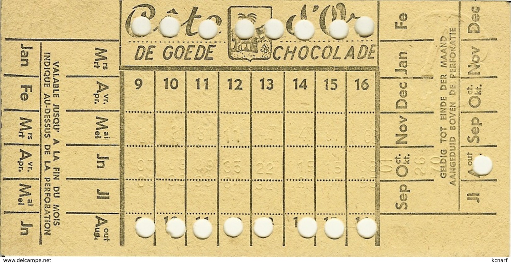 Carte De 16 Voyages Urbains S.T.I.B / M.I.V.B Avec Pub Le Bon Chocolat ôte D'Or / De Goede Chocolade . - Europe