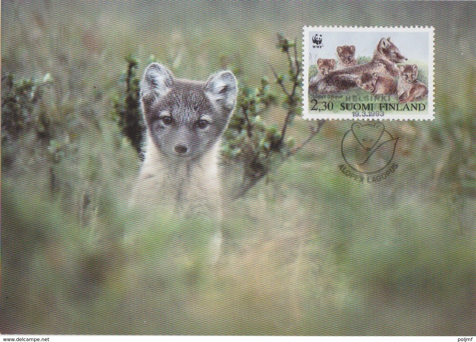 Finlande, 4 CP Max Des N° 1166 à 1169 (renard Arctique, été Et Hiver), Obl. Helsinski Le 19/3/93 Alopex Lagopus - Maximum Cards & Covers