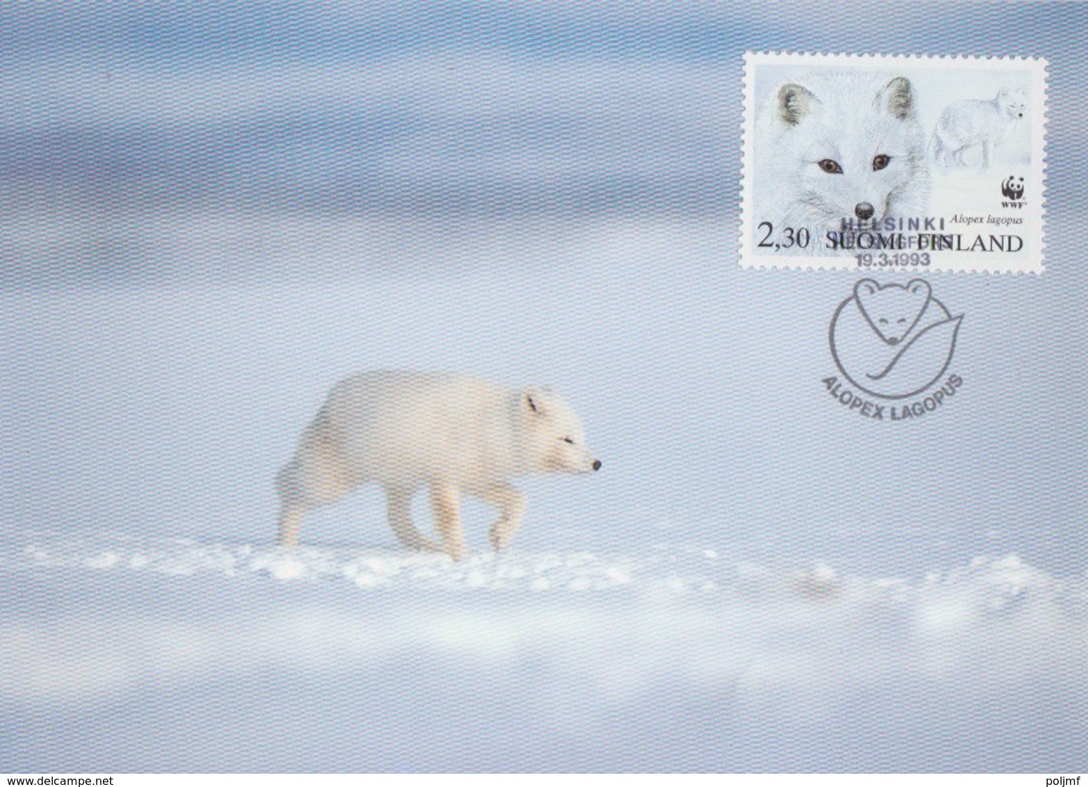 Finlande, 4 CP Max Des N° 1166 à 1169 (renard Arctique, été Et Hiver), Obl. Helsinski Le 19/3/93 Alopex Lagopus - Maximumkarten (MC)