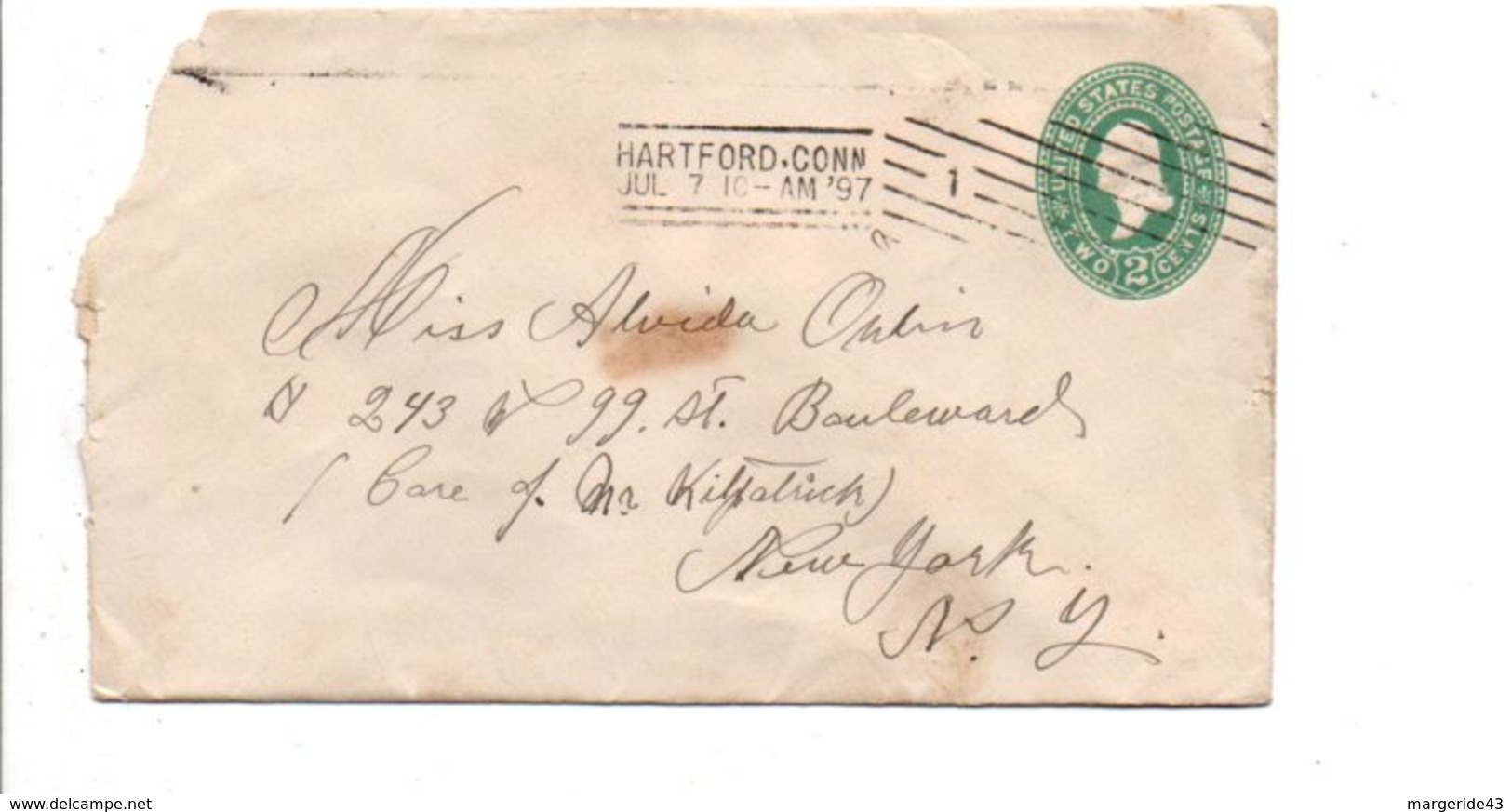 USA ETATS UNIS LETTRE DE HARTFORD 1897 - Other & Unclassified