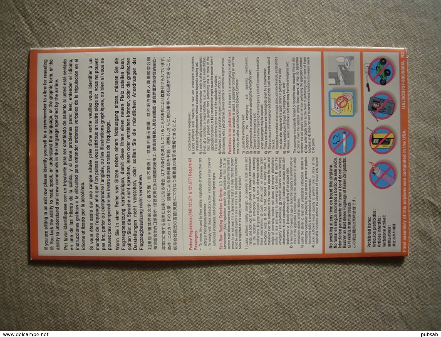 Avion / Airplane / UNITED AIRLINES / Boeing B 737-800/900 / Safety Card / Consignes De Sécurité - Consignes De Sécurité