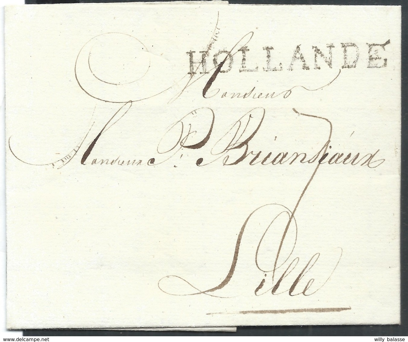 L. De Rotterdam 1805 Pour Lille Marque HOLLANDE Apposée à Liège + "7". Superbe - 1794-1814 (Periodo Francese)