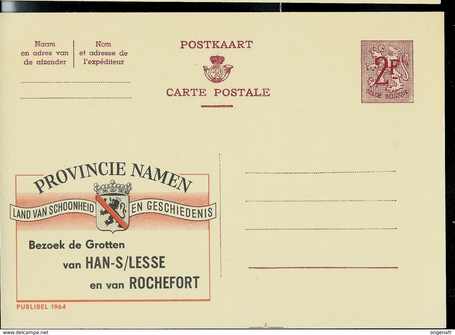 Publibel Neuve N° 1964  ( Provincie Namen : Grotten Han/ Lesse Et Rochefort) - Publibels