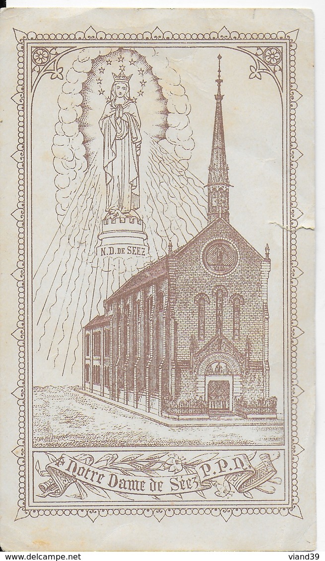 Notre Dame De Séez - Image Avec Les Avantages Spirituels, église De L'Immaculée Conception De Séez, Orne - Devotieprenten