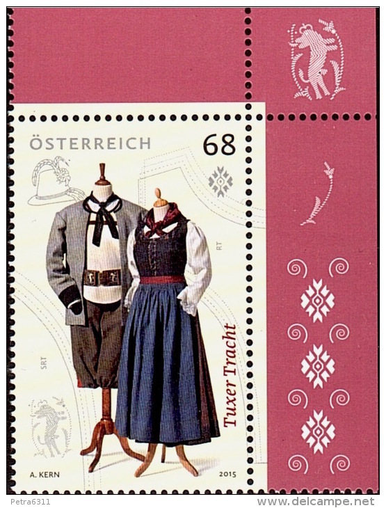 AUSTRIA ÖSTERREICH 2015 Klassische Trachten - Tuxer Tracht  MNH / ** / POSTFRISCH - Nuevos