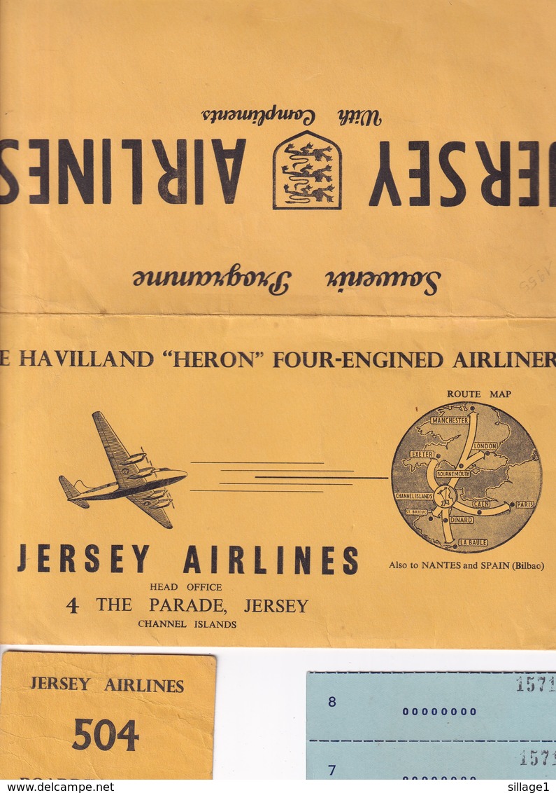 Jersey - Jersey Airlines - Avion - Aviation - Programme De L'excursion - Pub - Tickets - Boarding Card -  CPA Pub - Zonder Classificatie