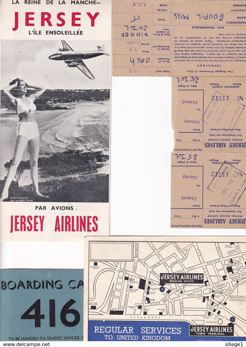 Jersey - Jersey Airlines - Avion - Aviation - Programme De L'excursion - Pub - Tickets - Boarding Card -  CPA Pub - Non Classés