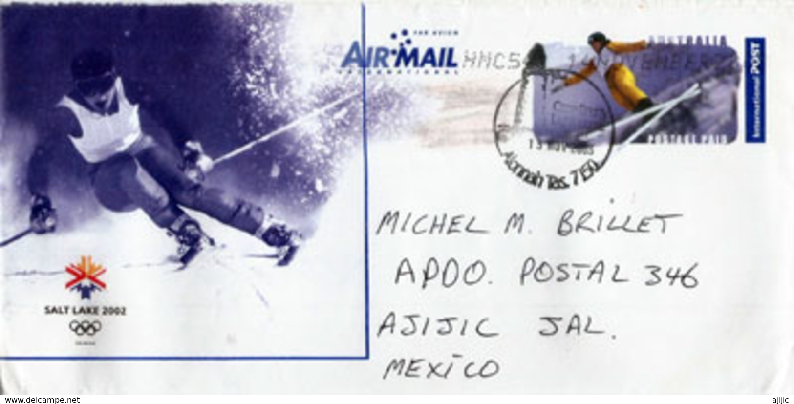 AUSTRALIE.  Entier Postal Australien Salt Lake 2002, Adressé Au Mexique., Depuis Tasmanie - Hiver 2002: Salt Lake City