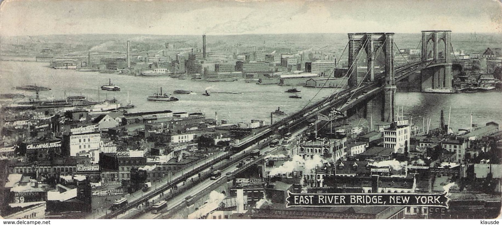 New York S/w Gel.1912 Williamsburg Bridge  (15,5 X 7) - Ponts & Tunnels