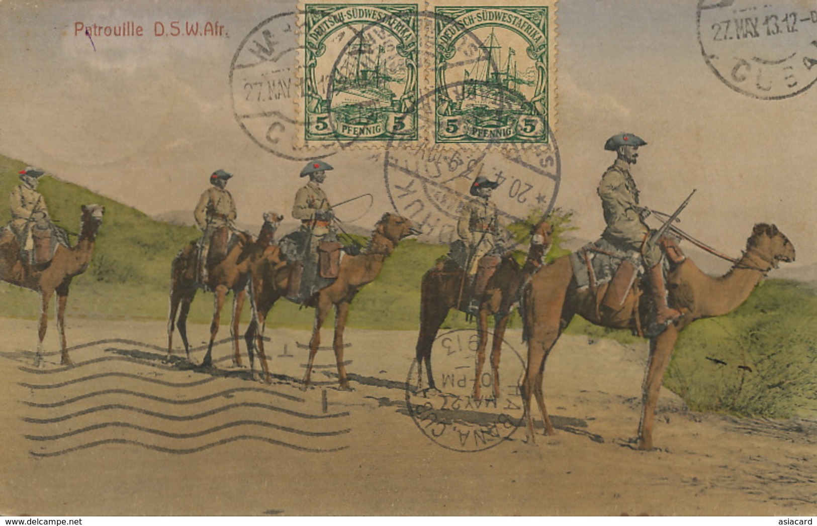 Camel Patrouille D.S.W. Afrika . German Stamps Windhuk To Cuba  Atelier Nink . - Namibië