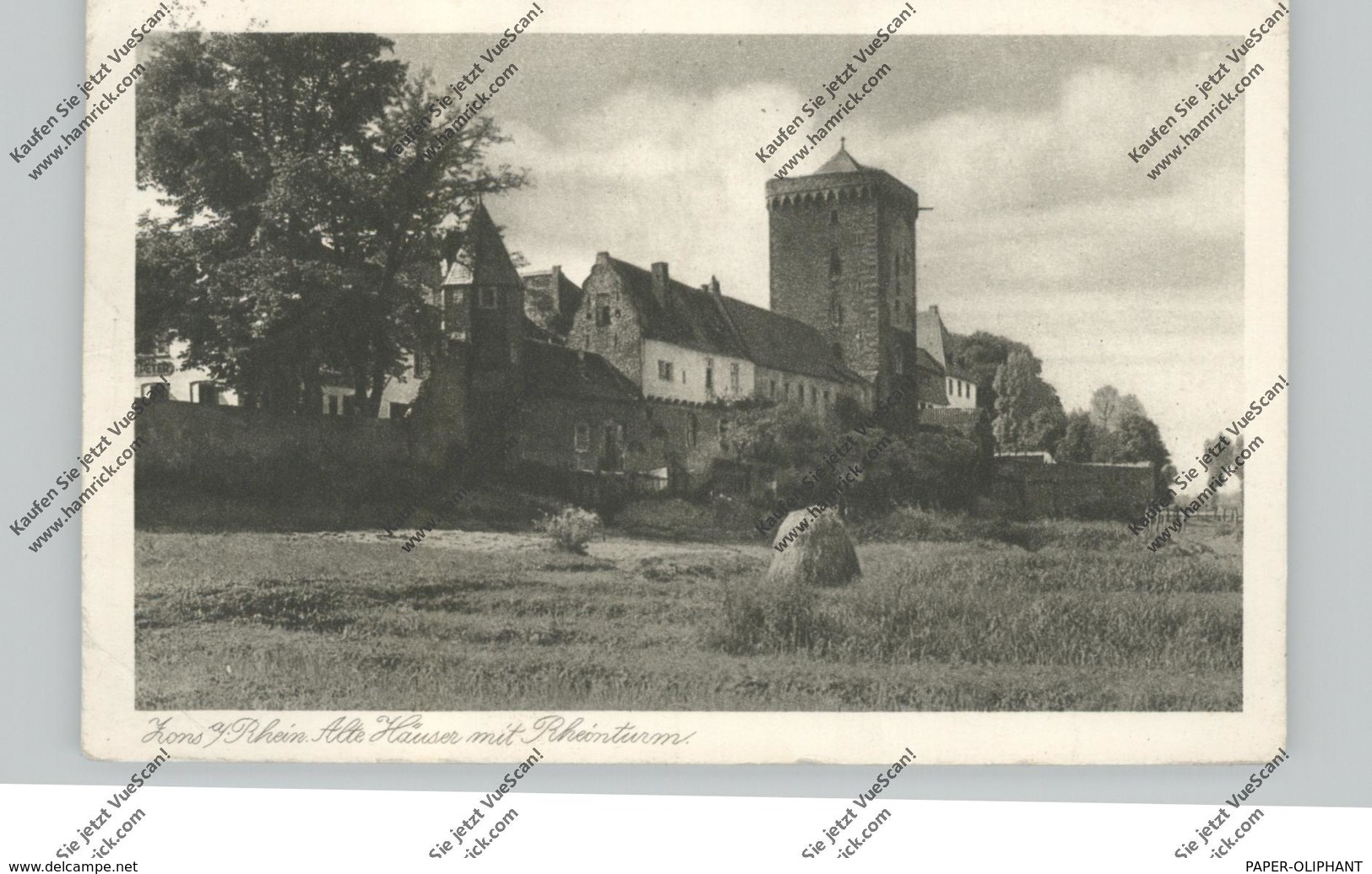 4047 DORMAGEN - ZONS, Alte Häuser, Rheinturm, 1929 - Dormagen