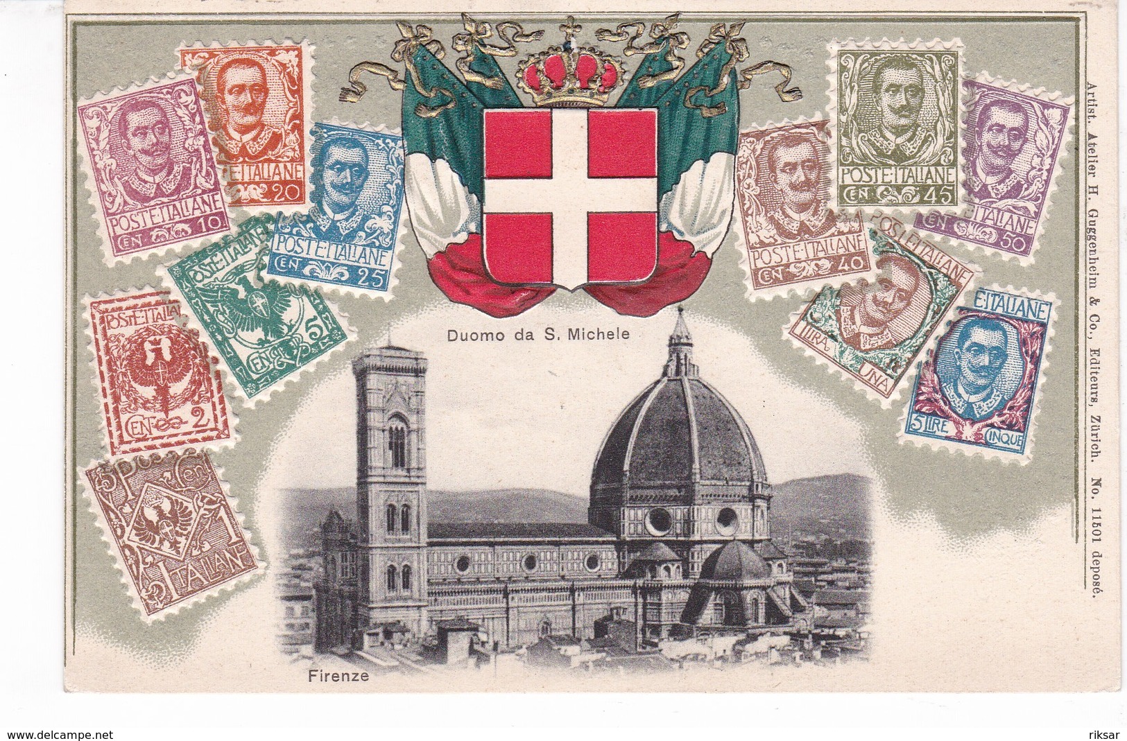 ITALIE(FIRENZE) GRUSS(CARTE GAUFREE) TIMBRE - Firenze (Florence)