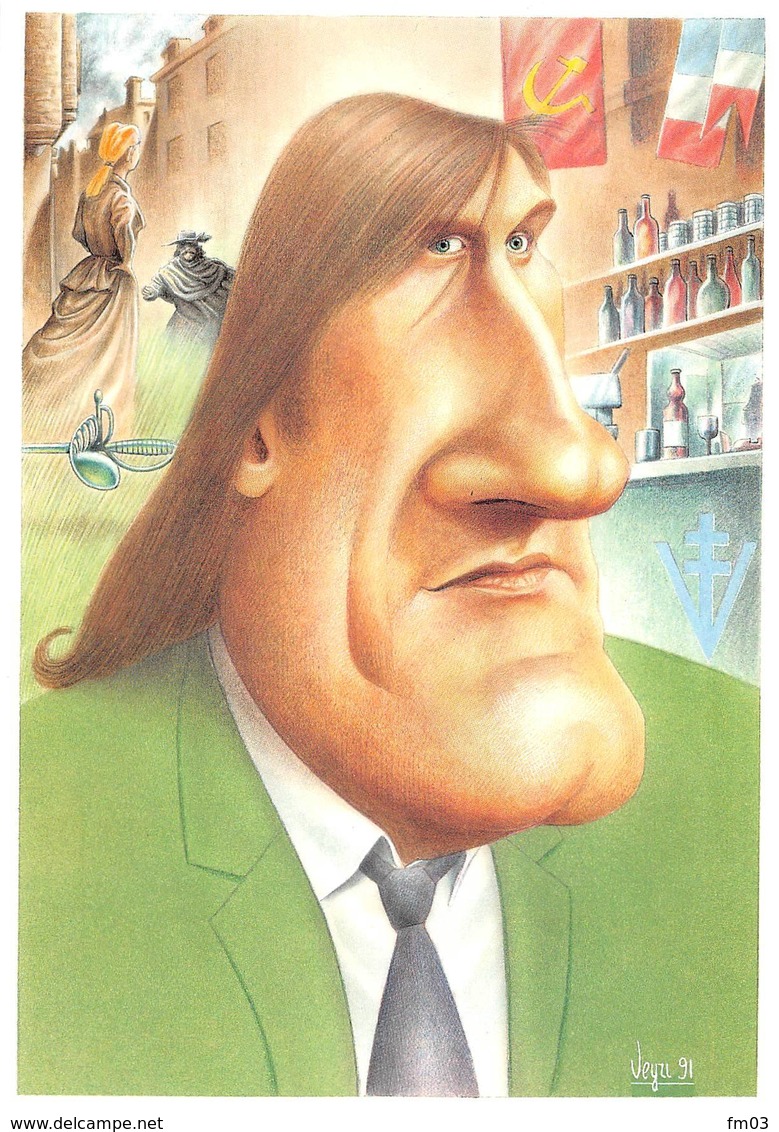 Illustrateur Bernard Veyri Gérard Depardieu - Veyri, Bernard