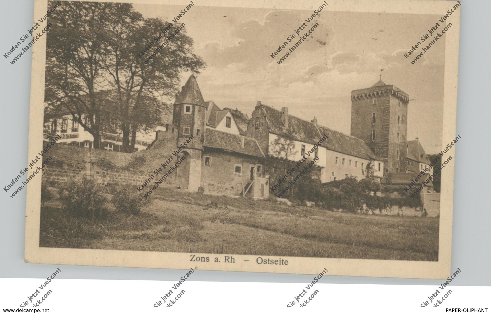 4047 DORMAGEN - ZONS, Ostseite, Rheinufer, 1922 - Dormagen