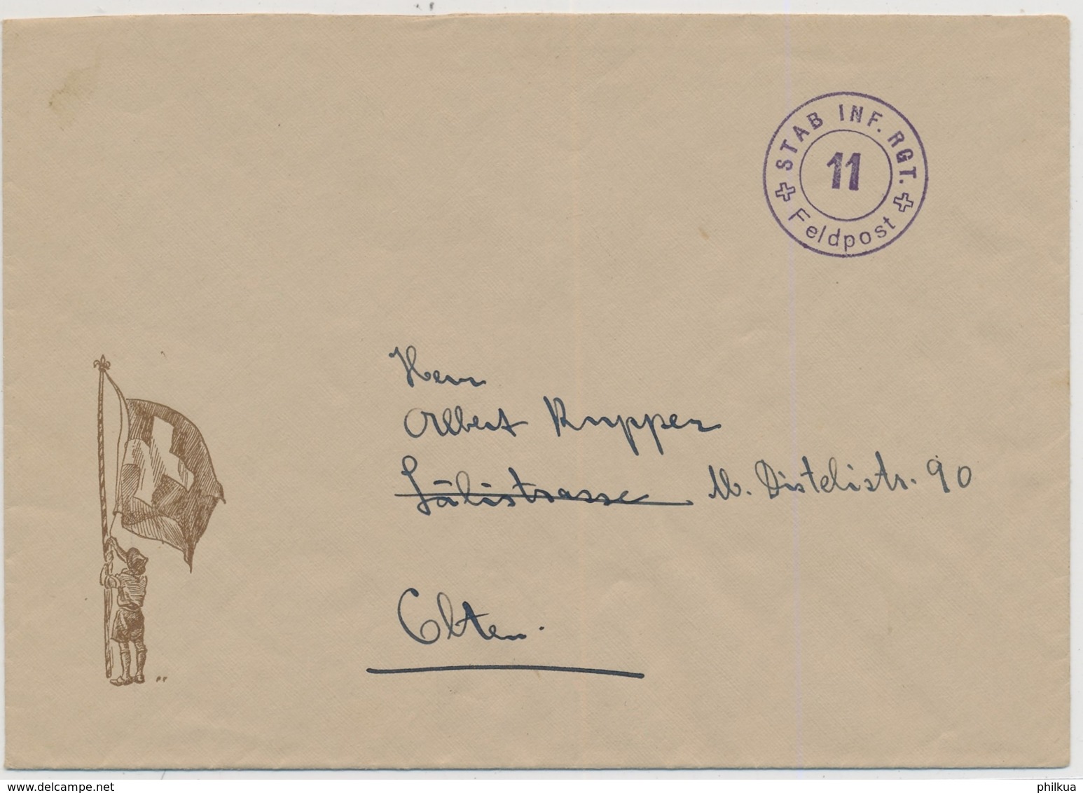 Illustrierter Feldpostbrief Mit Truppenstempel  STAB INF. RGT. 11 - FELDPOST - Postmarks