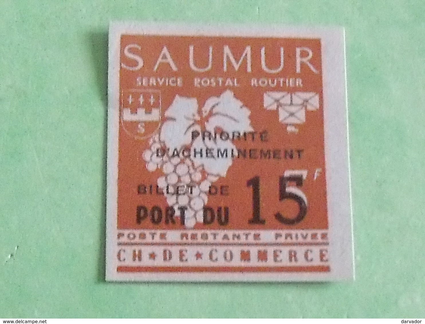 Plaquette N° 3 / SAUMUR Service Postale Routier - Other & Unclassified