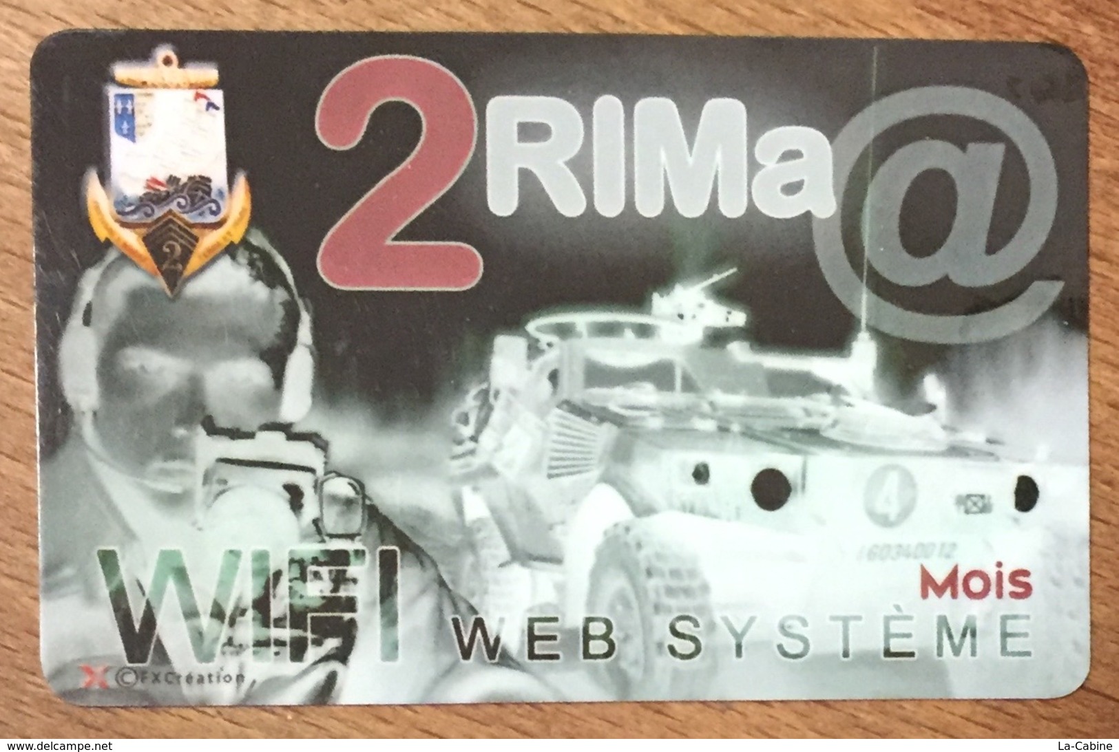 ARMÉE 2ème RIMa SOLDAT MILITAIRE CARTE PASSMAN 1 MOIS WIFI TÉLÉCARTE PHONECARD - Armee