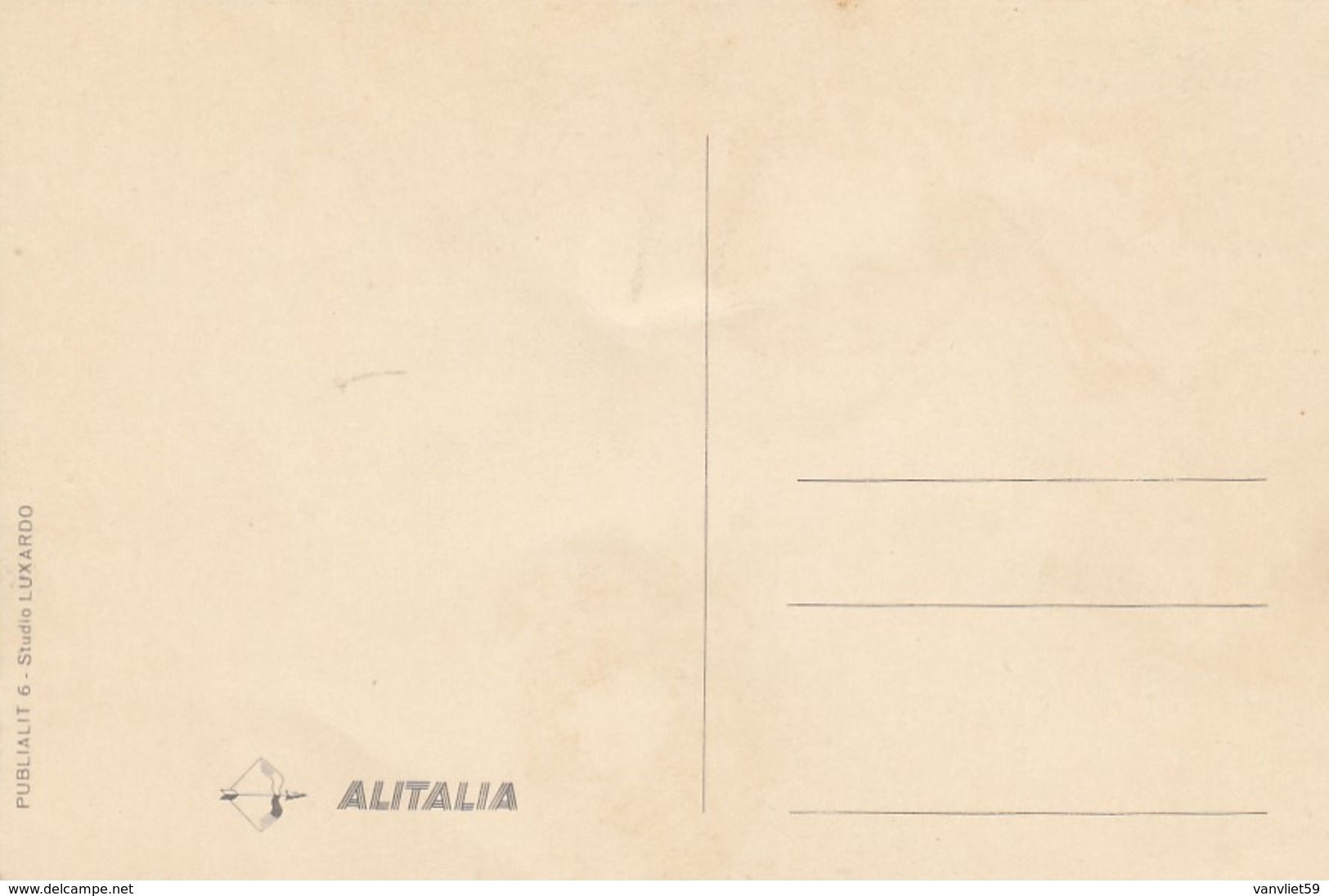 AEROPORTO-AEROPORT-AIRPORT-FLUGHAFEN-AERODROM-ALITALIA-CARTOLINA NON  VIAGGIATA -ANNO 1950-1960 - Aérodromes