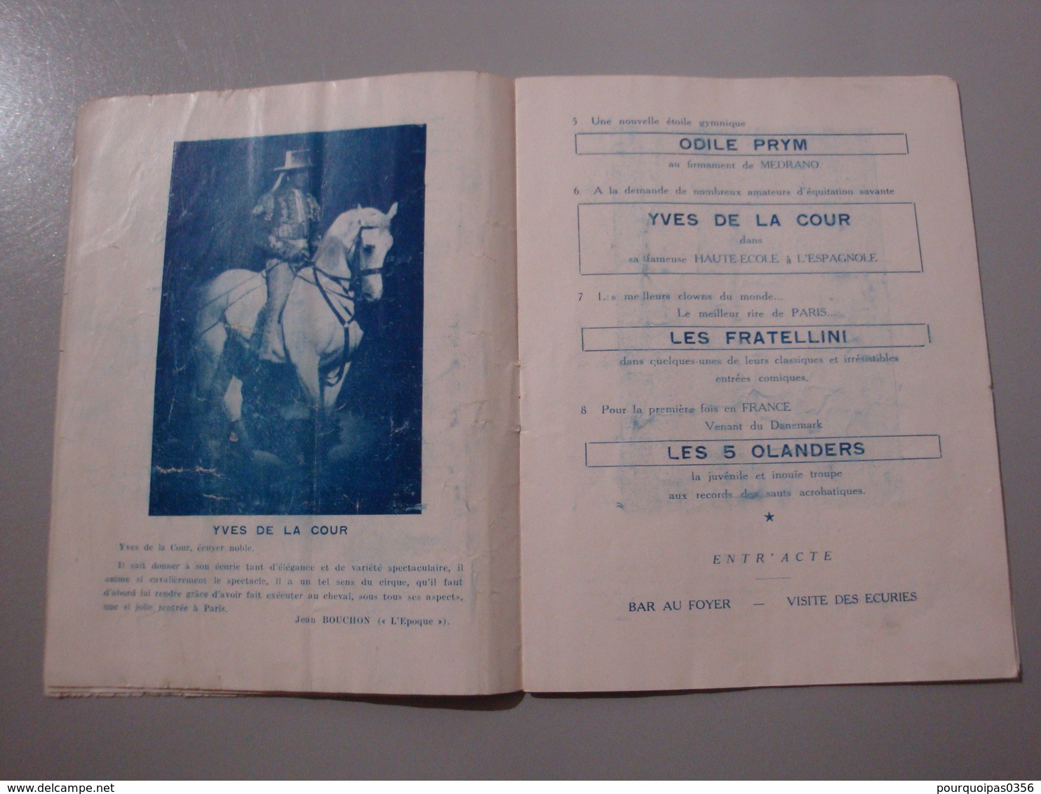 PROGRAMME CIRQUE DE PARIS MEDRANO 1948/1949 CLOWNS FRATELLINI - Programmes