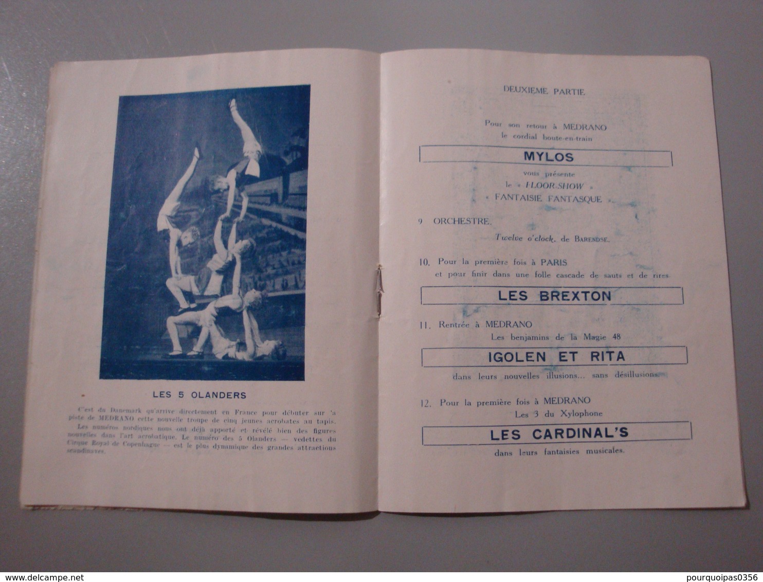 PROGRAMME CIRQUE DE PARIS MEDRANO 1948/1949 CLOWNS FRATELLINI - Programmes