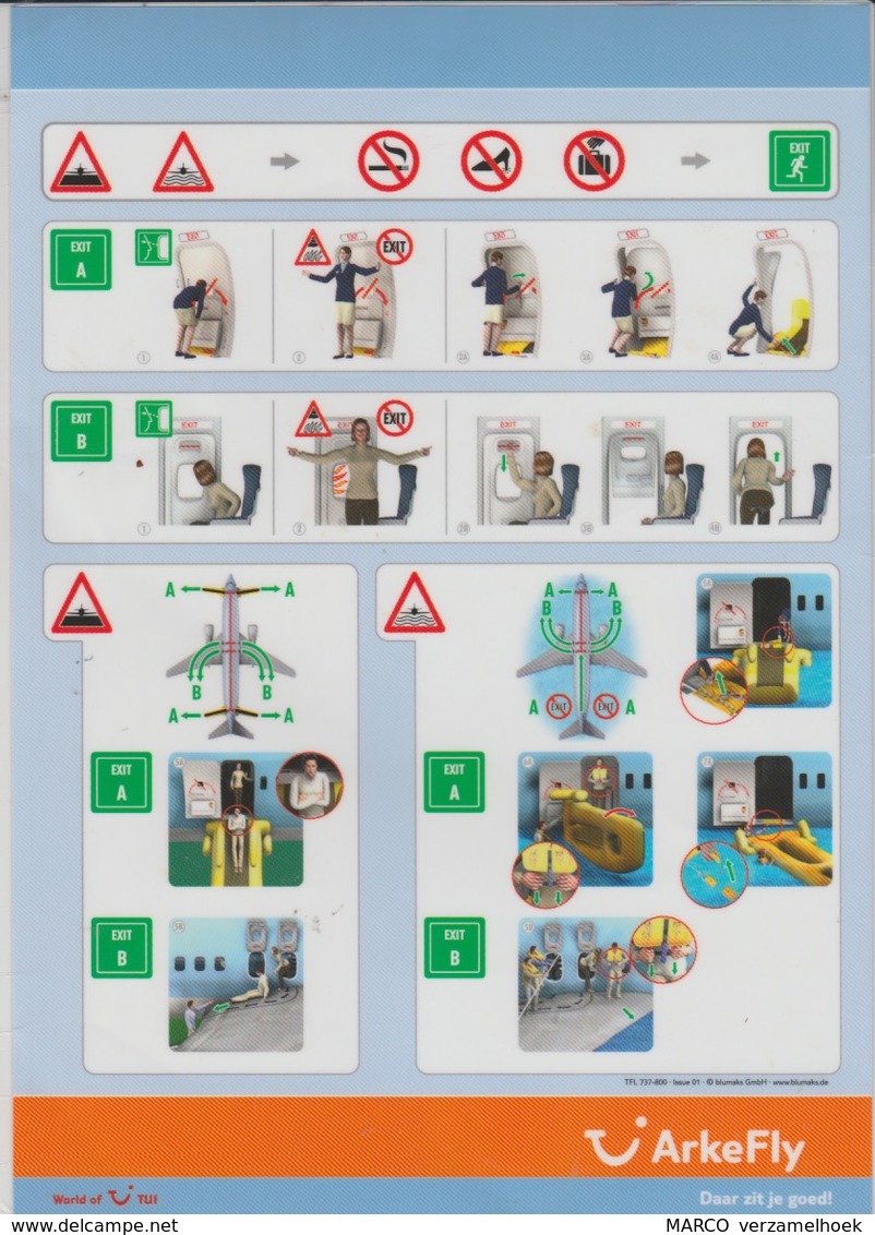 Safety Card TUI ArkeFly Boeing 737-800 - Safety Cards