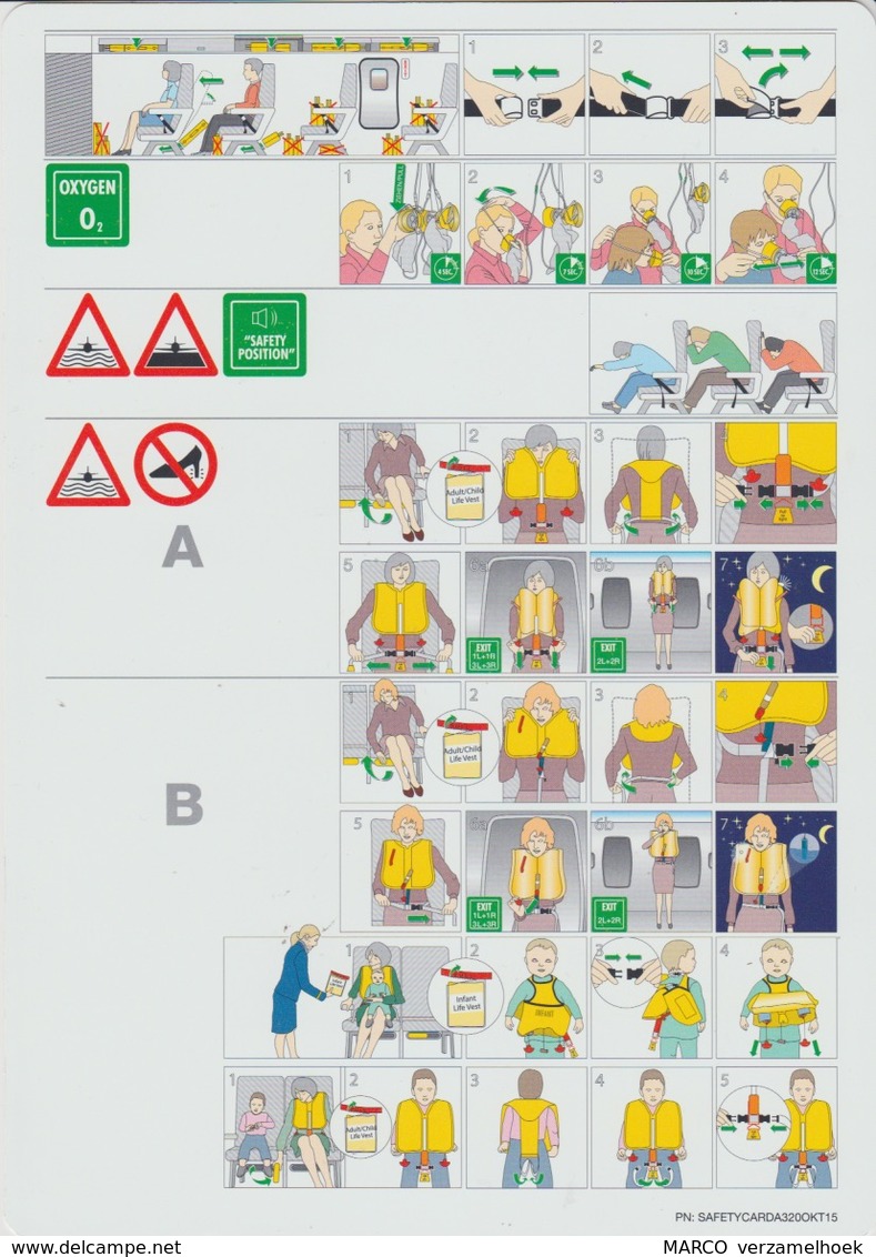 Safety Card Eurowings A320 Lufthansa Group 2015 - Veiligheidskaarten