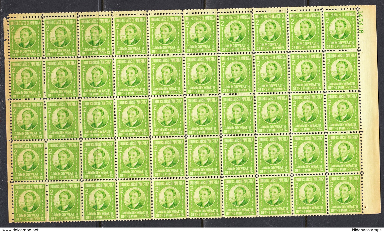 Philippines 1941, Mint No Hinge, Partial Sheet Of 50, Sc# ,SG ,Mi 439,Yt 318 - Philippines