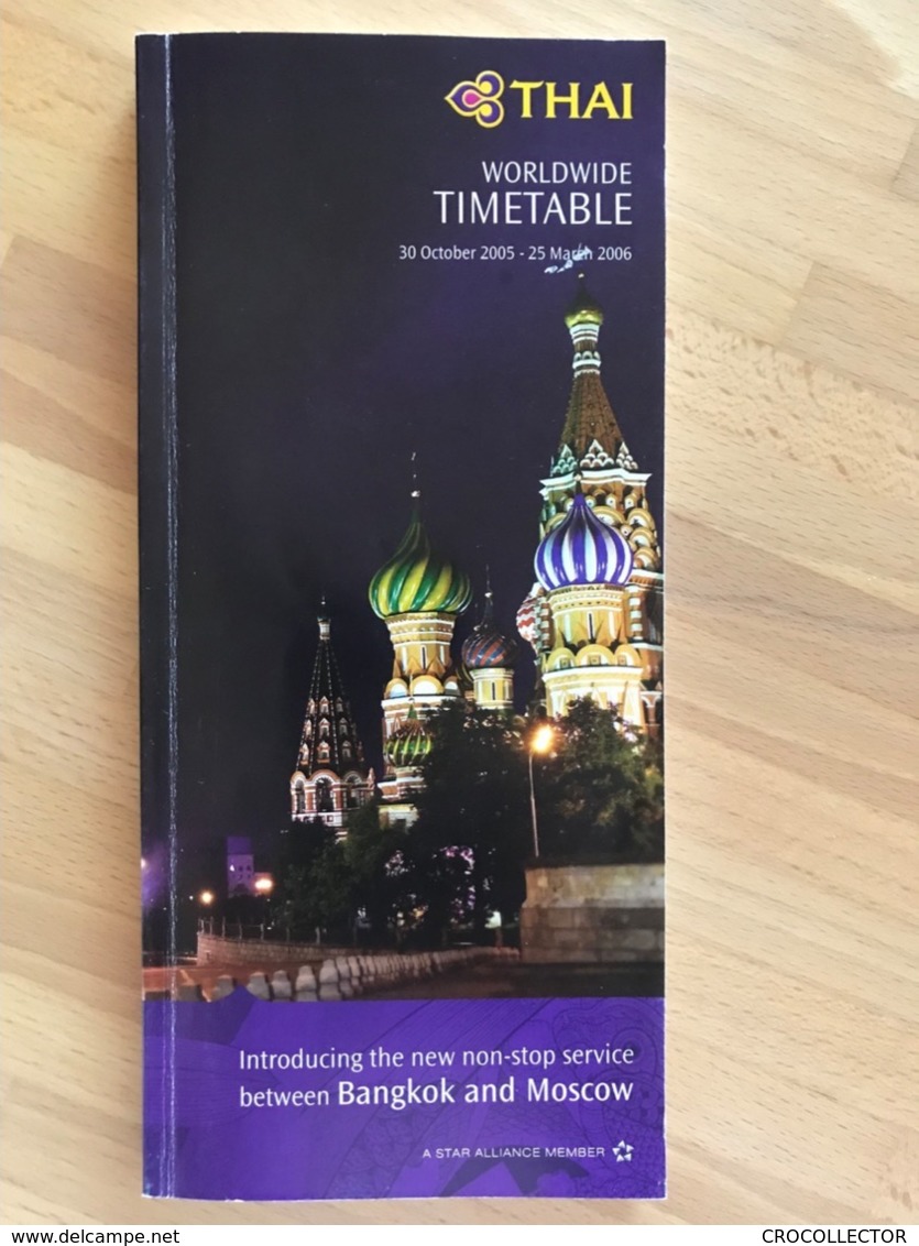 THAI AIRWAYS WORLDWIDE TIMETABLE 30 October 2005 - 25 March 2006 Introducing The New Non-stop Service Between Bangkok An - Orari