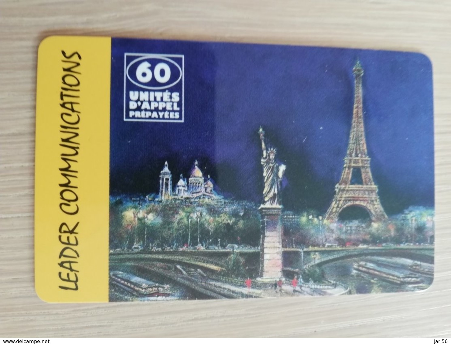 FRANCE/FRANKRIJK  60 UNITES LEADER COMMUNICATIONS (DIFF BACK)    PREPAID  USED    ** 1462** - Mobicartes (GSM/SIM)