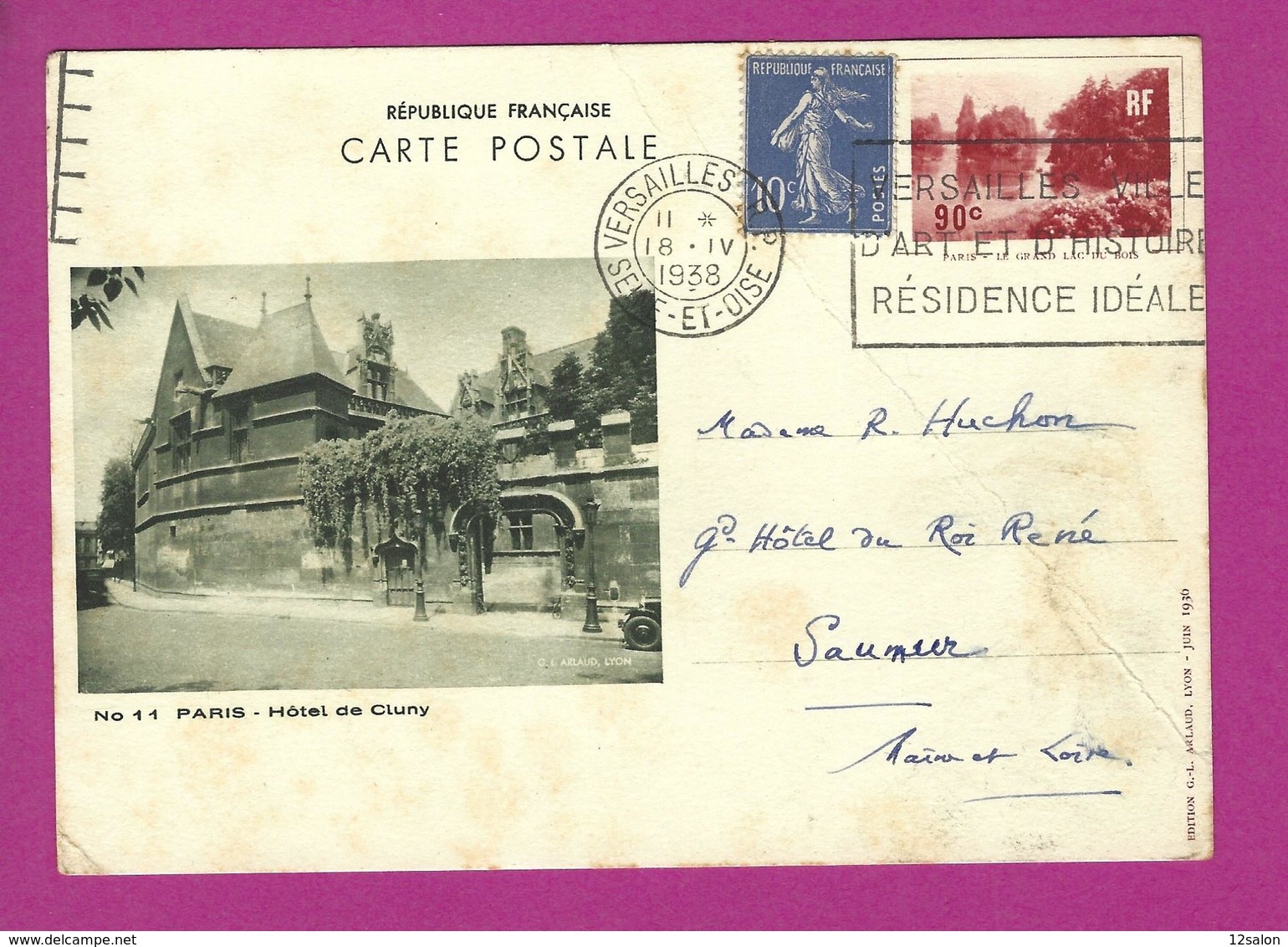 ENTIERS POSTAUX CARTE POSTALE TYPE PARIS LE GRAND LAC DU BOIS Avec HOTEL DE CLUNY S Obl VERSAILLES - Cartoline Postali E Su Commissione Privata TSC (ante 1995)