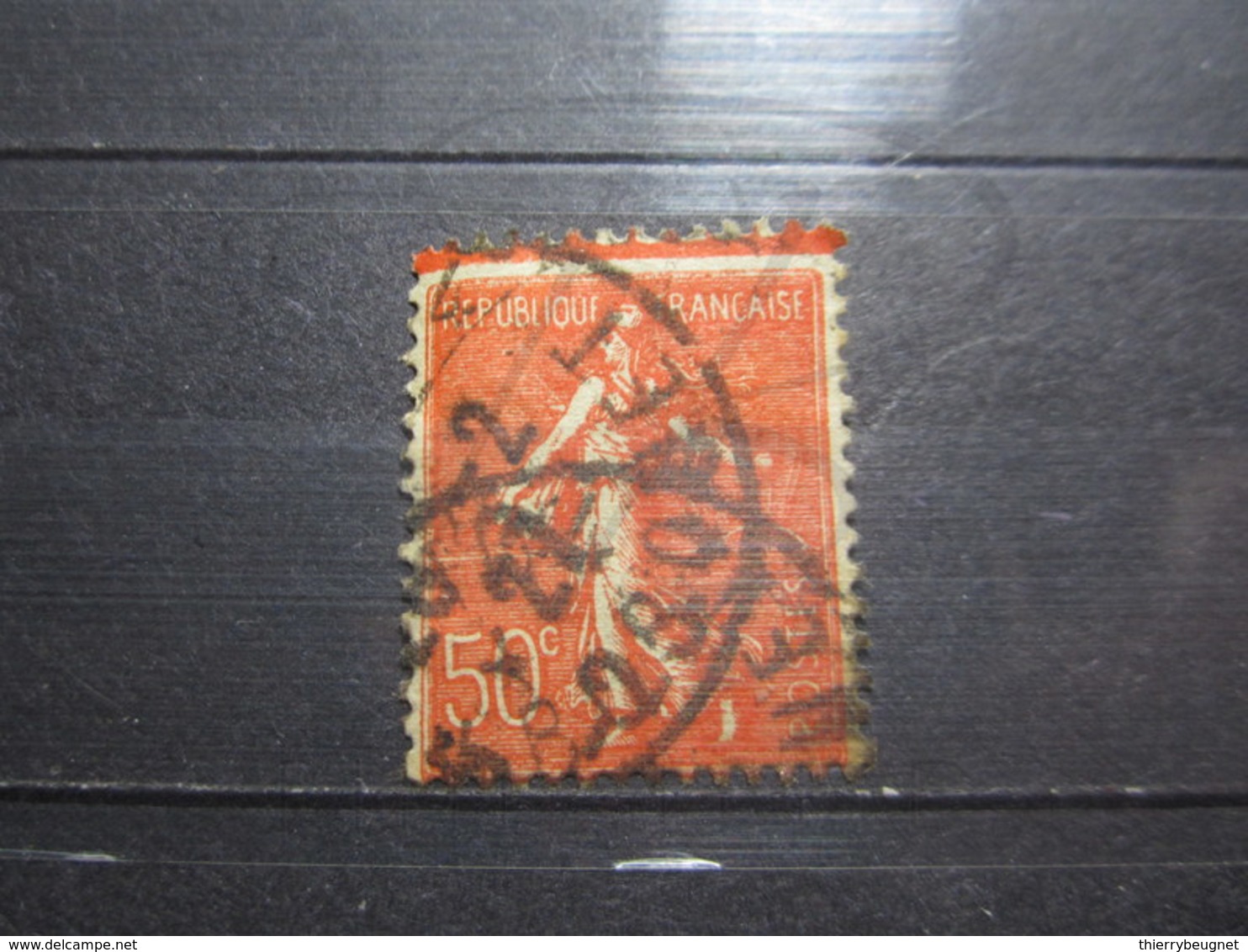 VEND BEAU TIMBRE DE FRANCE N° 199 + LIGNE ROUGE EN HAUT !!! (a) - Gebraucht