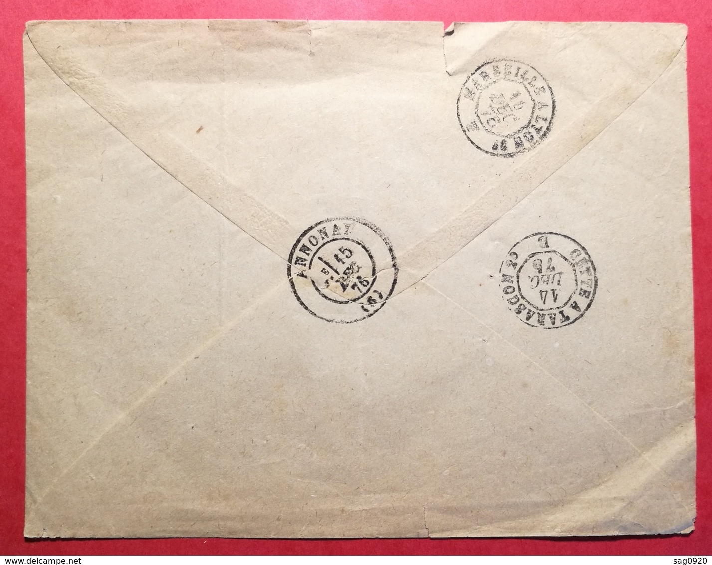 Enveloppe Avec Cachet Gare De Montpellier-Taxe 40 - 1849-1876: Période Classique