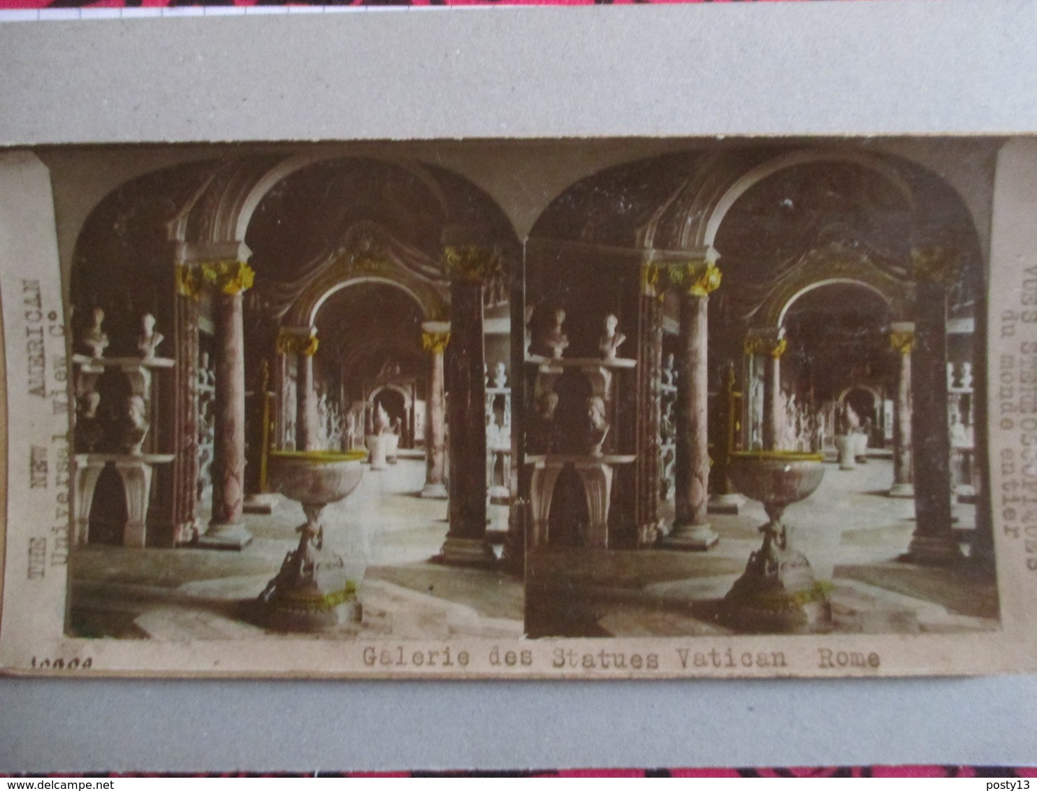 PHOTO STEREO ROME  VATICAN -  Galerie Des Statues - BE - Photos Stéréoscopiques