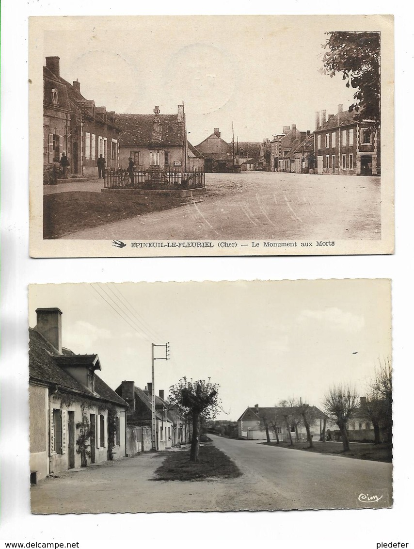 18 - Lot De 2 Cartes Postales Différentes D' EPINEUIL-LE-FLEURIEL ( Cher) ) - Voir La Liste Ci-dessous - Otros & Sin Clasificación