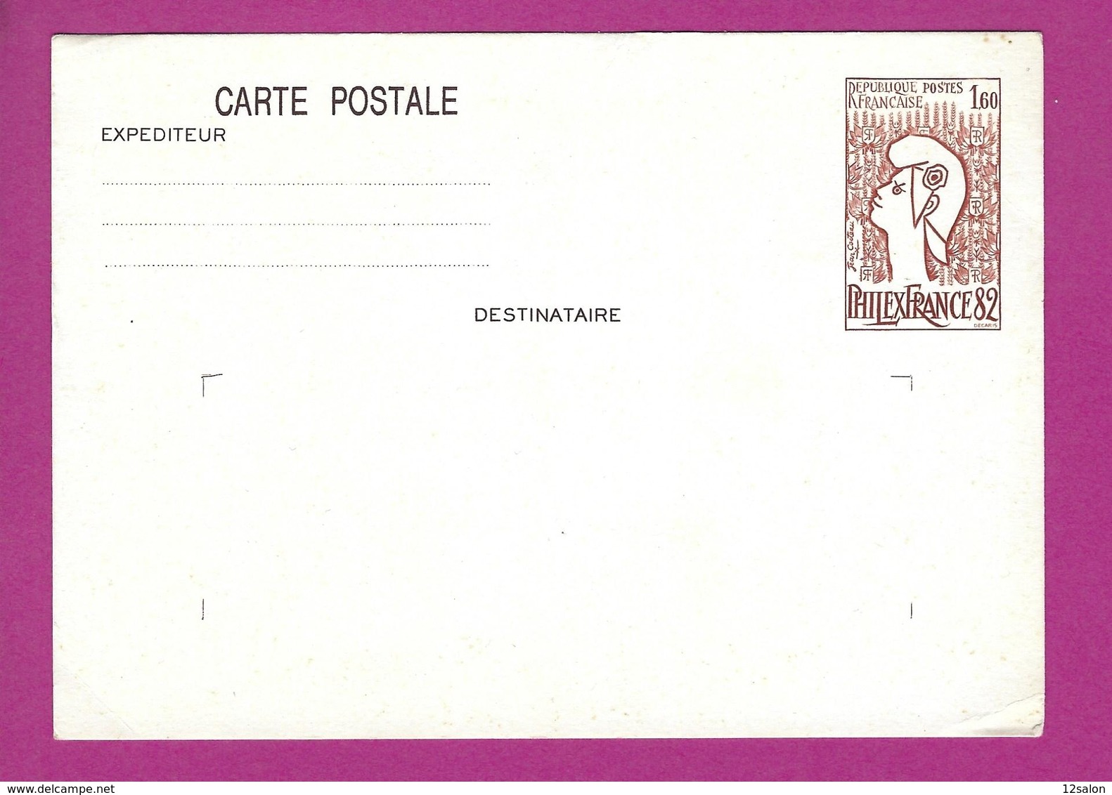 ENTIERS POSTAUX CARTE POSTALE  TYPE PHILEXFRANCE 82 - Cartes Postales Types Et TSC (avant 1995)