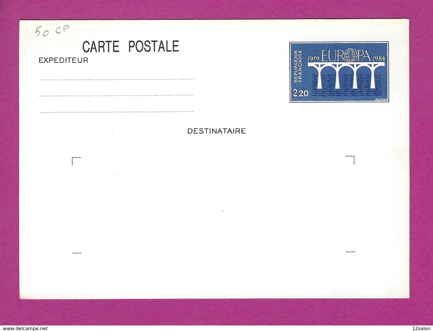 ENTIERS POSTAUX CARTE POSTALE  TYPE EUROPA - Standard Postcards & Stamped On Demand (before 1995)