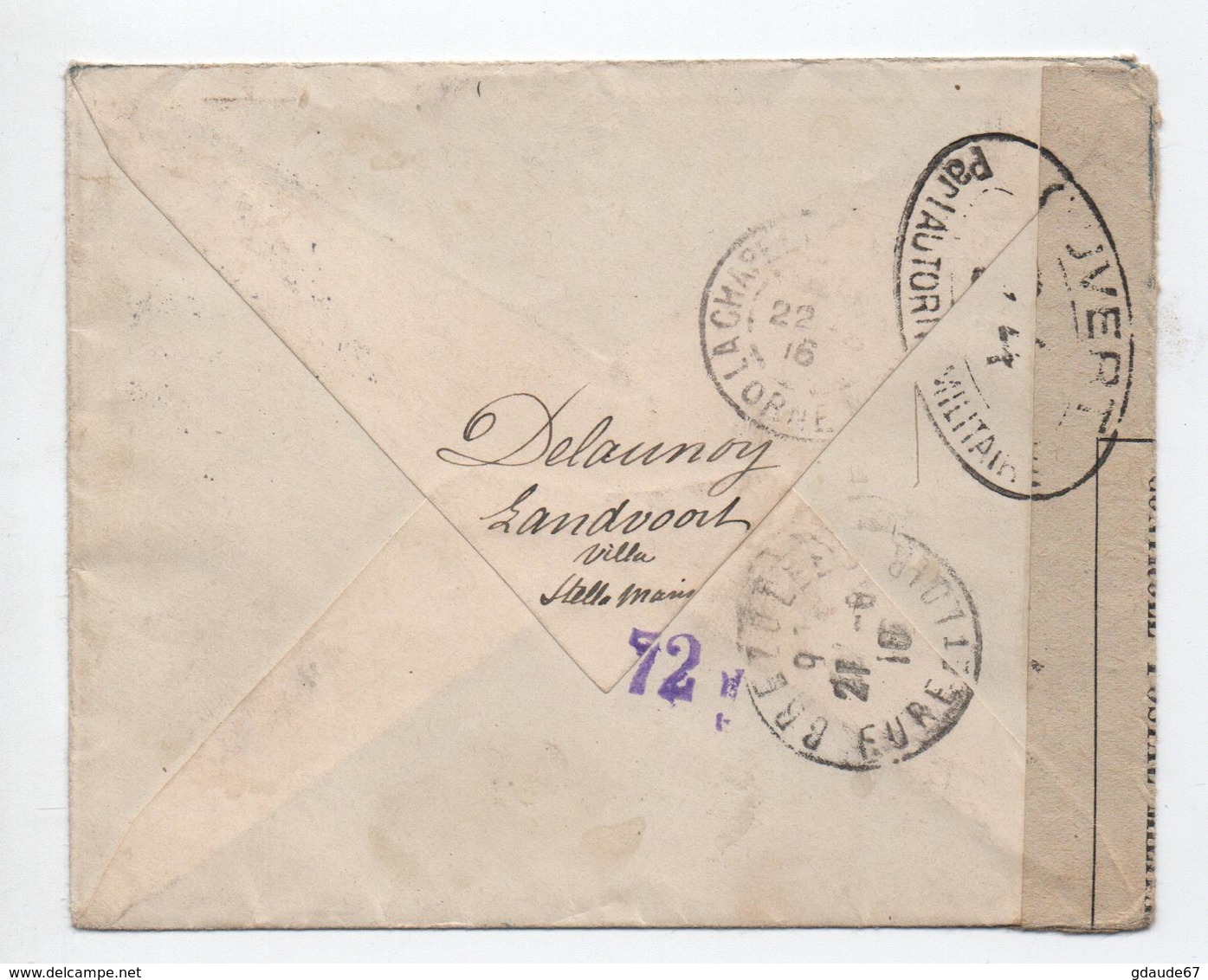 1916 - ENVELOPPE Avec CENSURE Pour BREZOLLES (EURE ET LOIR) REEXPEDIEE à LA CHAPELLE MONTLIGEON (ORNE) - Poststempel