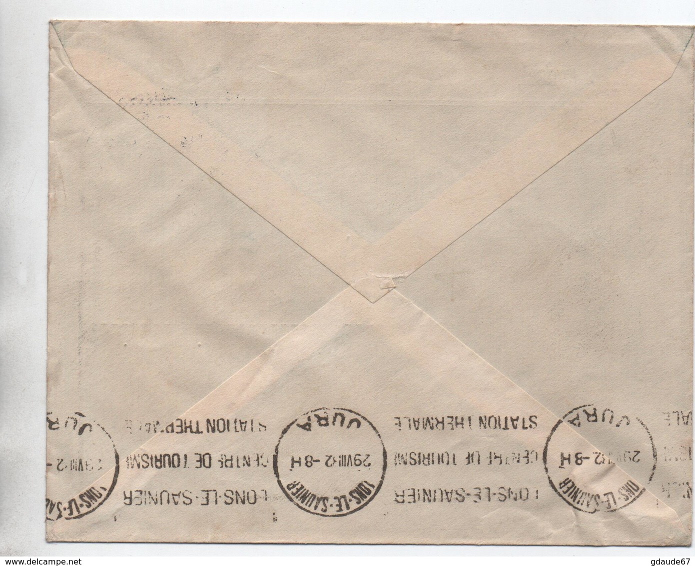 1932 - ENVELOPPE COMMERCIALE De WINSCHOTEN Pour LONS LE SAUNIER (JURA) Avec SEUL - Poststempels/ Marcofilie