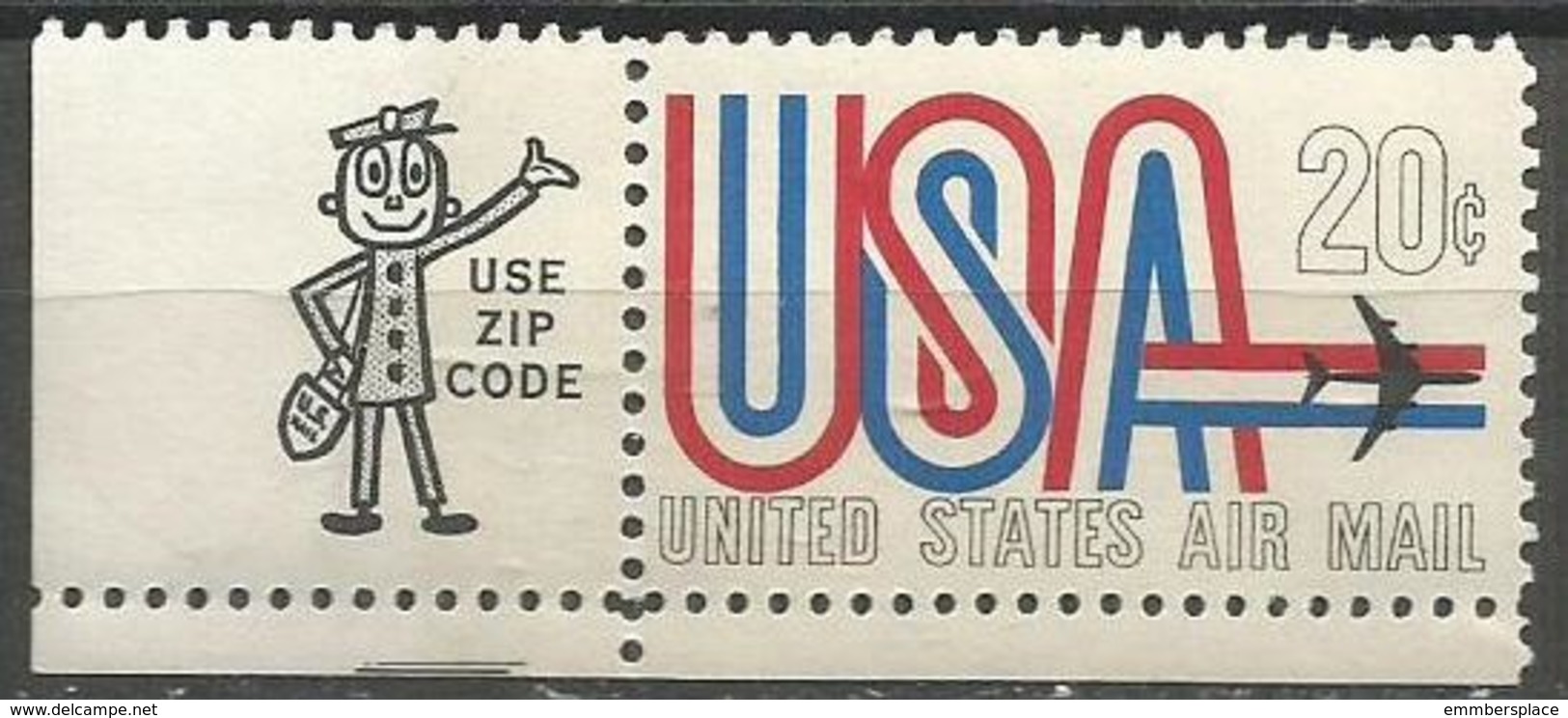 USA - 1968  Jet And USA Zip Single  MNH **  Sc C75 - 3b. 1961-... Nuovi