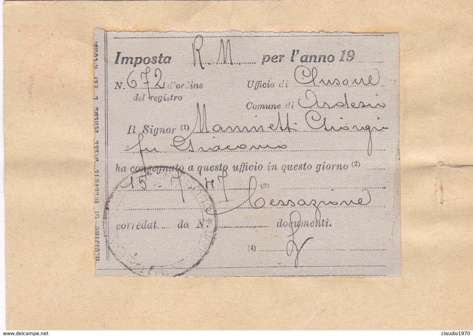 ITALIA - CLUSONE ( BERGAMO) - INTERO POSTALE - L. 3 - VIAGGIATO PER BERGAMO - Interi Postali