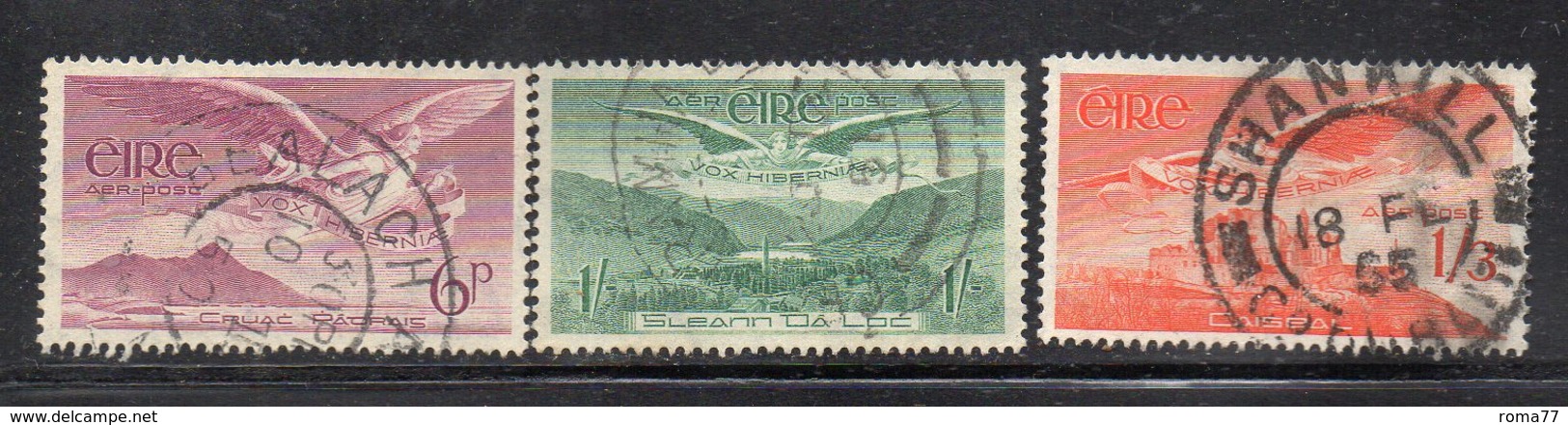 1208 490 - IRLANDA 1948 , Posta Aerea Tre Valori Usati  (M2200) - Aéreo