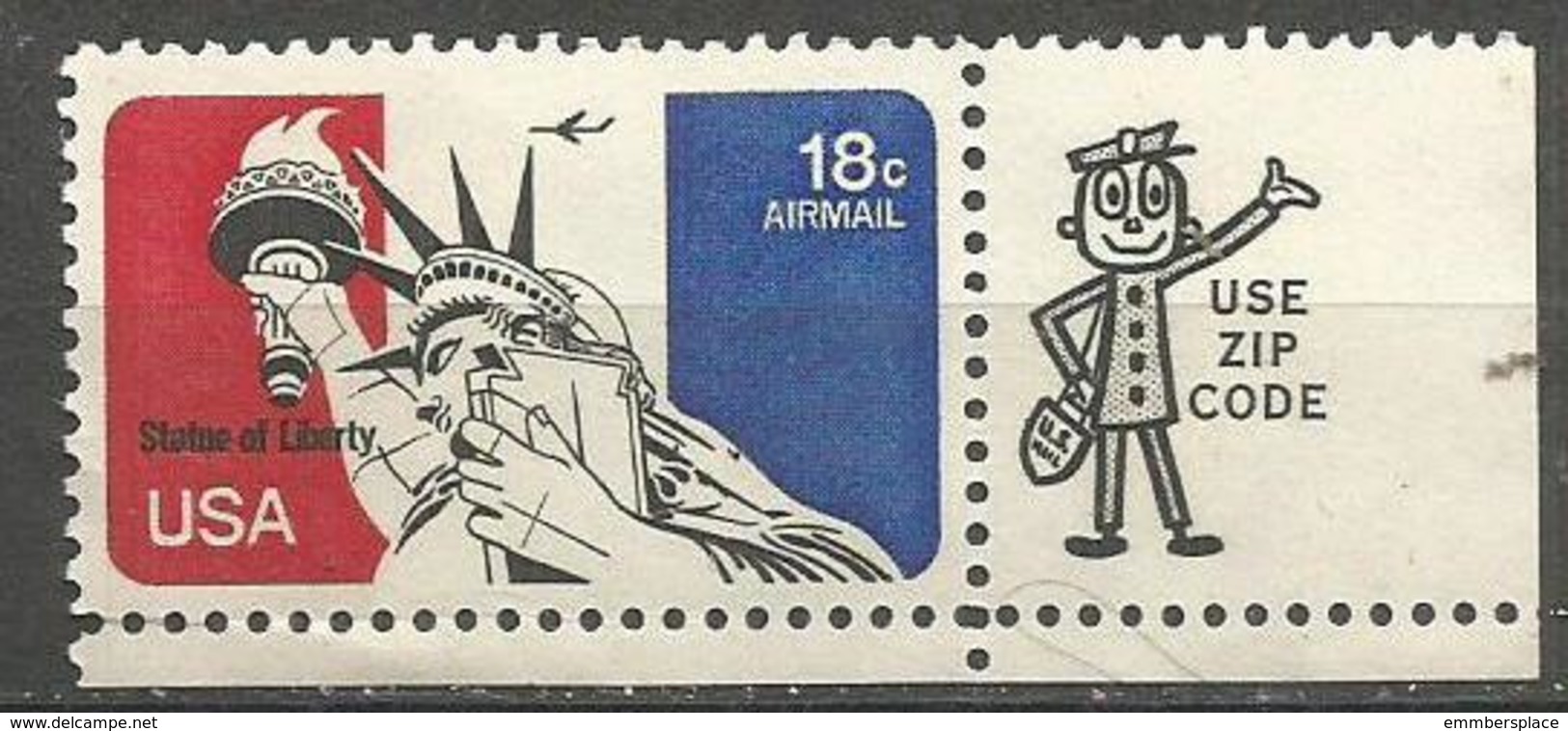 USA - 1974 Statue Of Liberty Zip Single  MNH **  Sc C87 - 3b. 1961-... Neufs