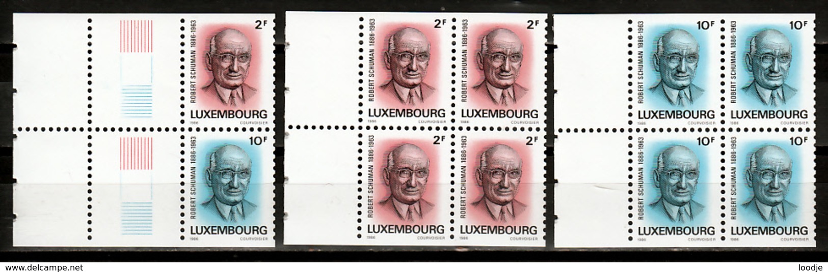 Luxemburg Mi 1156,1157 H-Bladen Robert Schuman Postfris - Carnets